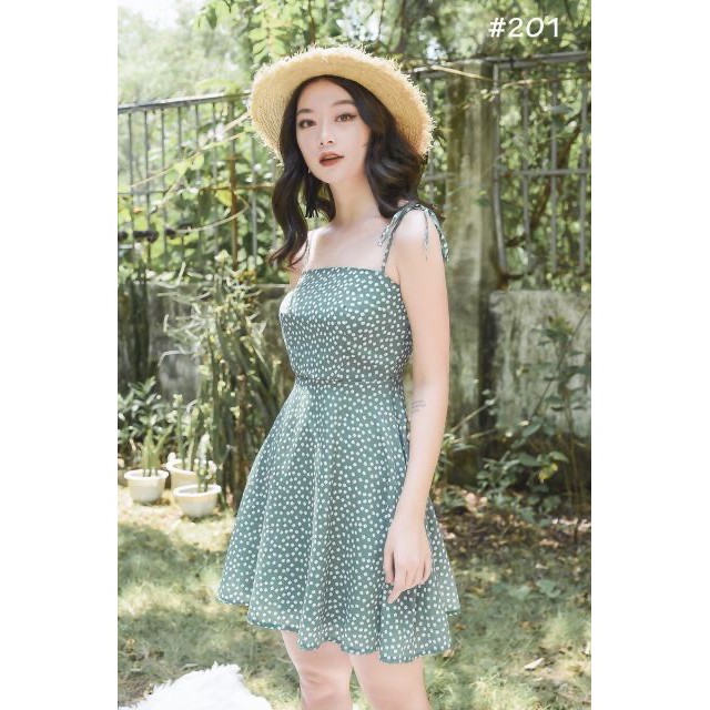 Đâm 2 dây cột nơ hoa nhí lưng thun co giãn freesize