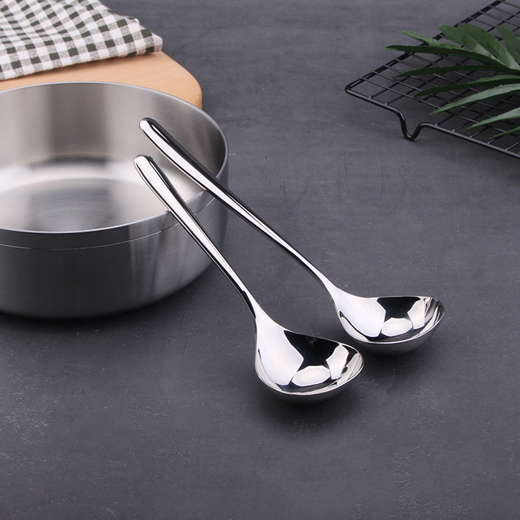 Set 2 muỗng múc canh bằng thép không gỉ dày dặn tiện dụng cho nhà bếp/ khách sạn