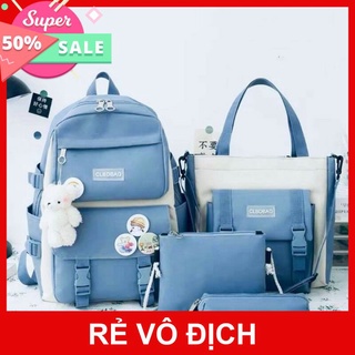 [ GIẢM SỐC ] Combo 4 Món Balo thời trang nam nữ, balo đi học, đựng laptop vải xinh xắn