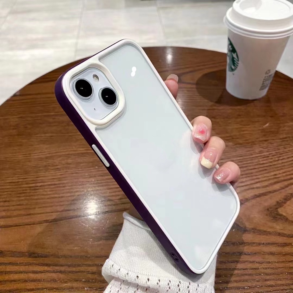 Ốp Điện Thoại Acrylic Trong Suốt Chống Rơi Sang Trọng Cho iPhone 14 13 12 11 Pro Max 14 Plus