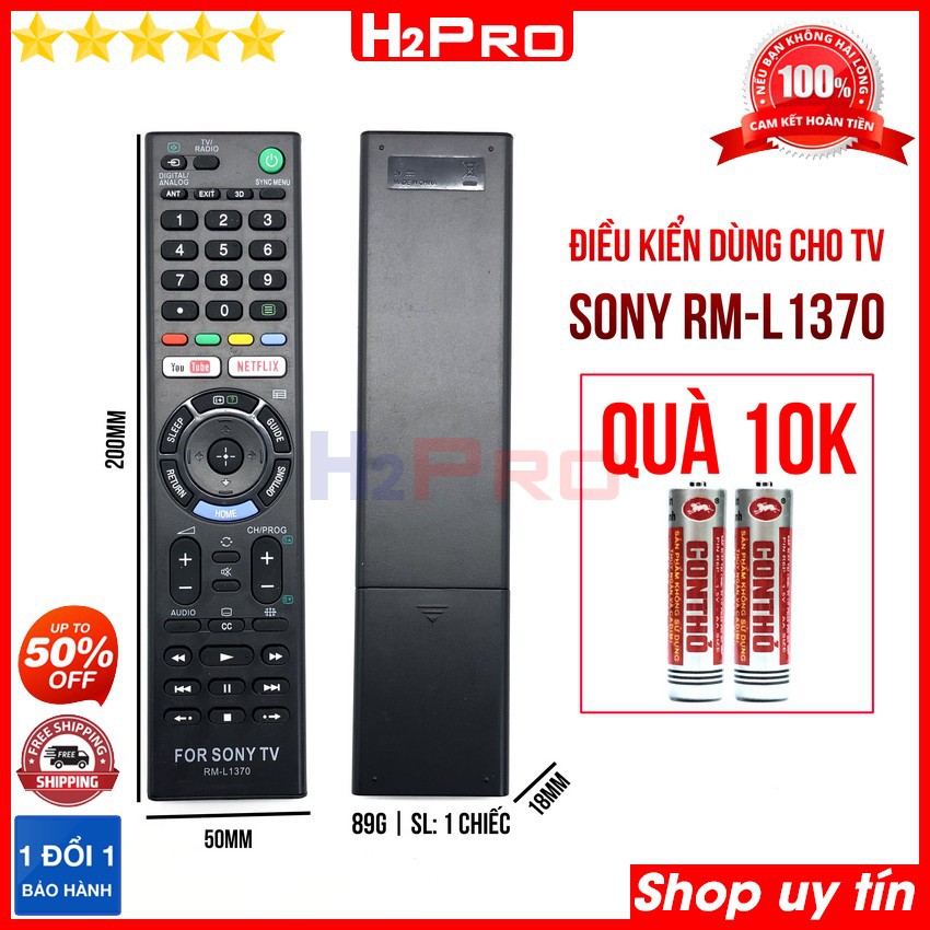 Điều khiển dùng cho Smart TV SONY RM-L1370 H2Pro sử dụng tốt,remote cho Tivi thông minh - Internet TV SONY(tặng pin 10K)