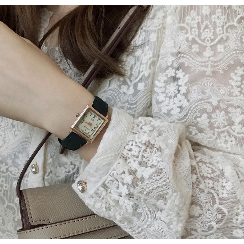 Đồng hồ thời trang nữ Gaiety chất dây da nhung cực đẹp, mặt chữ nhật, chống trày xước tốt DHG1 LOUSMORE | WebRaoVat - webraovat.net.vn