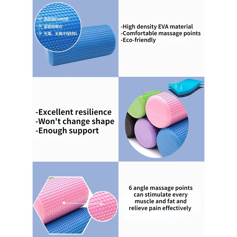 Con Lăn EVA Foam roller Yoga con lăn giãn cơ ống Thanh Lăn Mát Xa Cơ Bắp Bằng Xốp Nhiều Kích