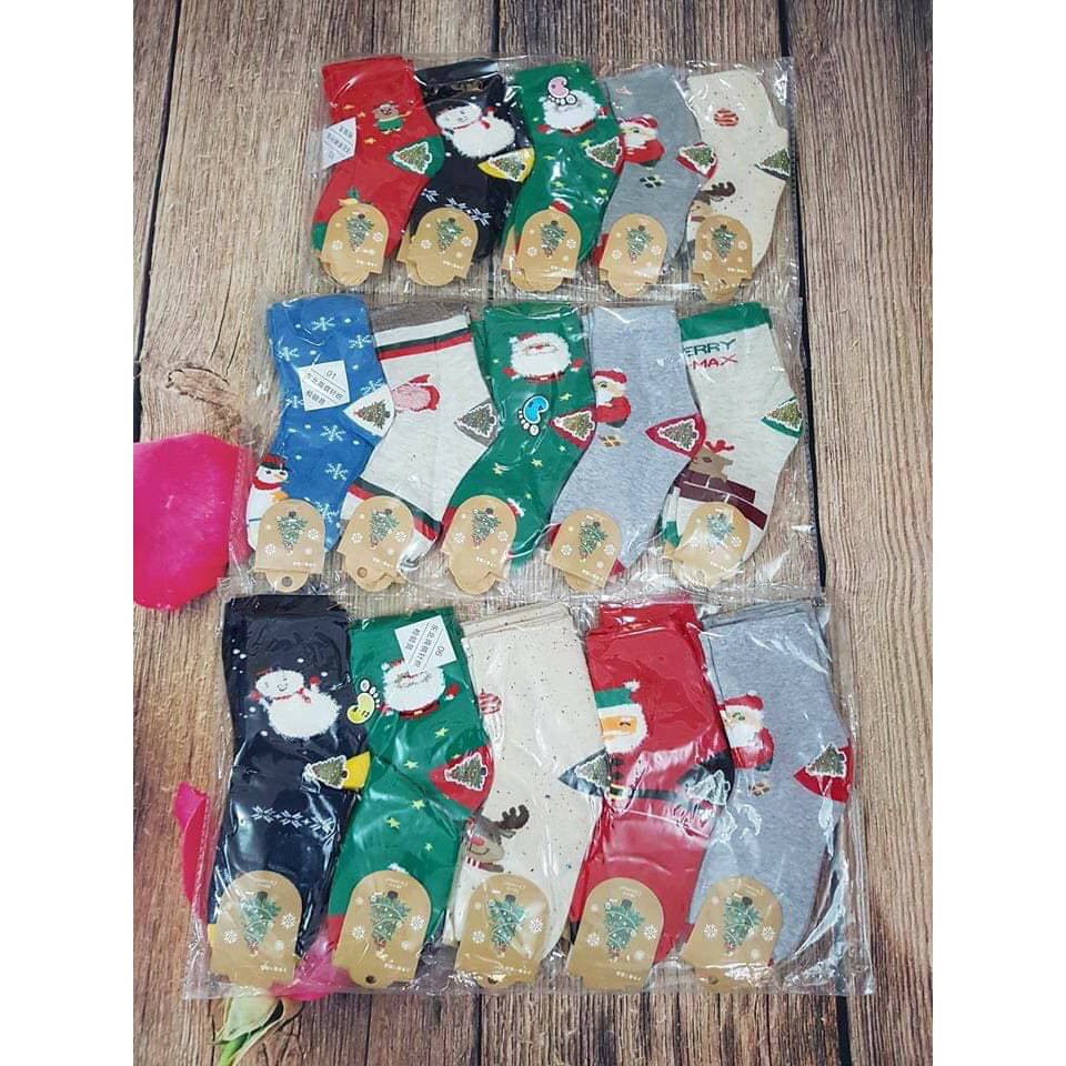 Sét 10 đôi tất noel cổ cao