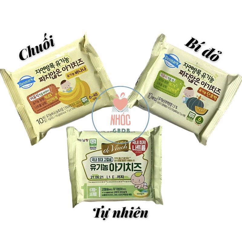 DATE 7/2022 | Phô mai tách muối hữu cơ Hàn Quốc 10 miếng (kèm đá khô)