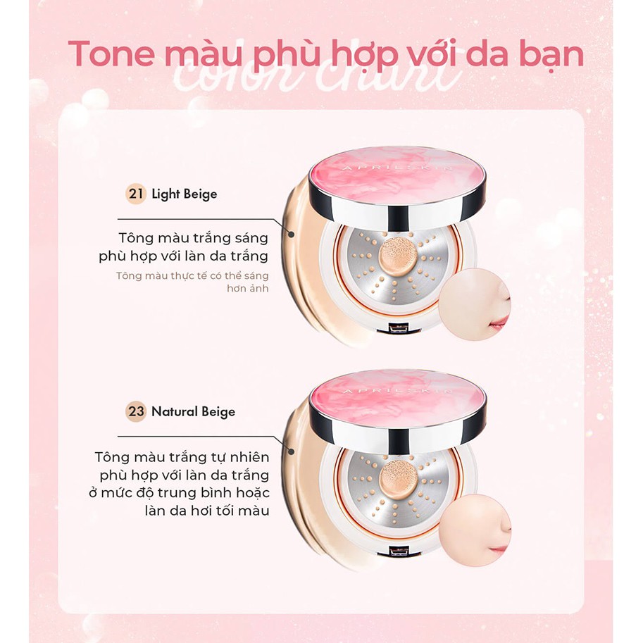 Phấn Nước Siêu Mỏng Nhẹ Cho Lớp Nền Tự Nhiên Aprilskin Magic Essence Shower Cushion SPF 50+/PA++++