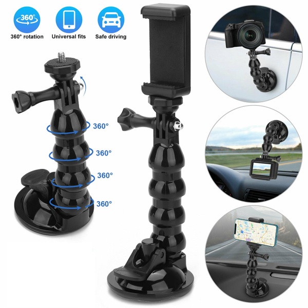 Giá Đỡ Điện Thoại Trên Ô Tô Gắn GOPRO Có Giác Hút Quay Video, Xem Maps - Giá đỡ điện thoại chân hít 360 chắc chắn