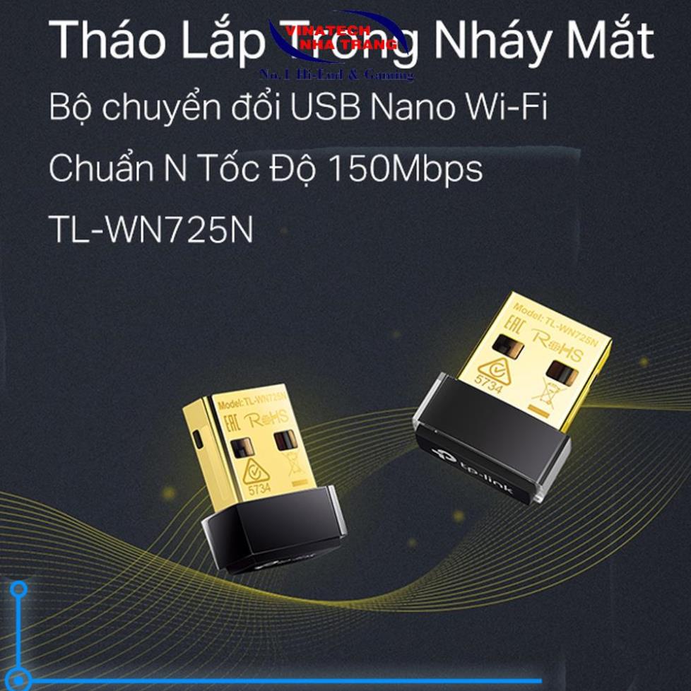Bộ Chuyển Đổi USB Wifi TP-Link TL-WN725N Chuẩn N 150Mbps-Hàng chính hãng,tốc độ cao