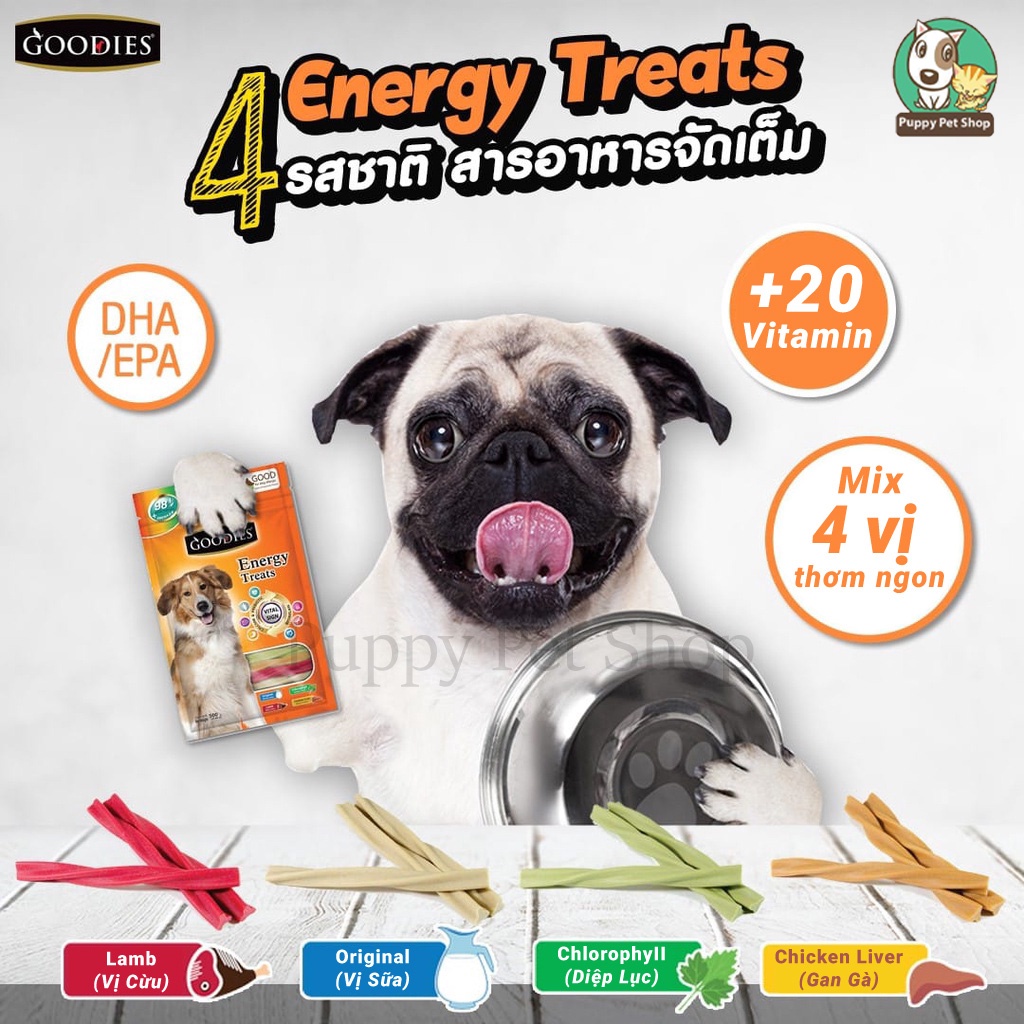 Xương gặm bổ sung canxi GOODIES ENERGY TREATS cho chó- 125g ,500g - Xuất xứ THÁI LAN