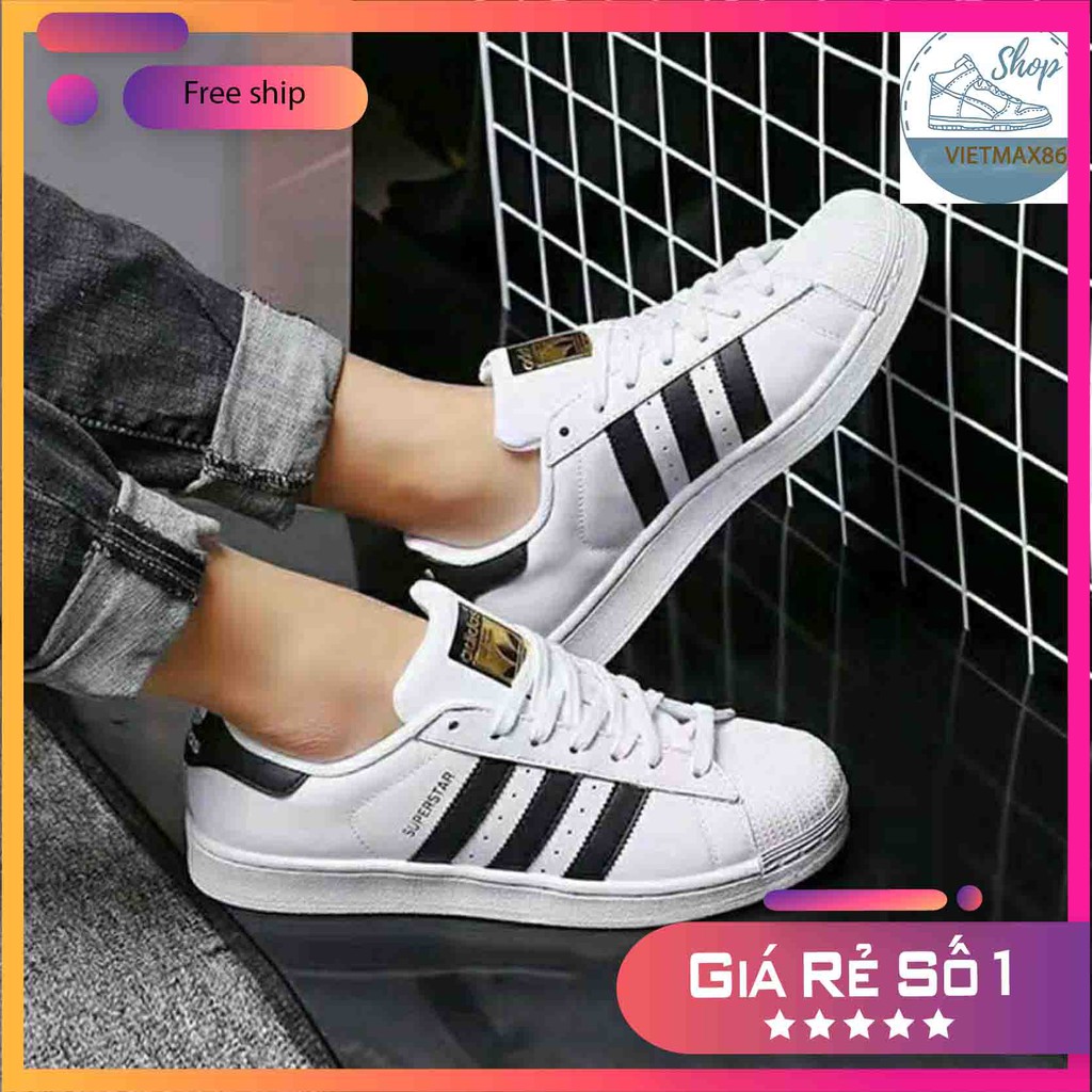 Giày thể thao superstar mũi sò tem vàng cho nam và nữ, giày giá rẻ tặng kèm hộp thời trang giá rẻ / vietmax86