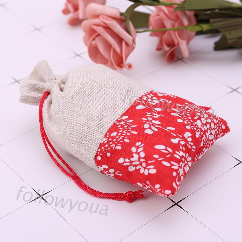 Túi rút dây bằng vải cotton lanh dùng để đựng trang sức/làm quà tặng