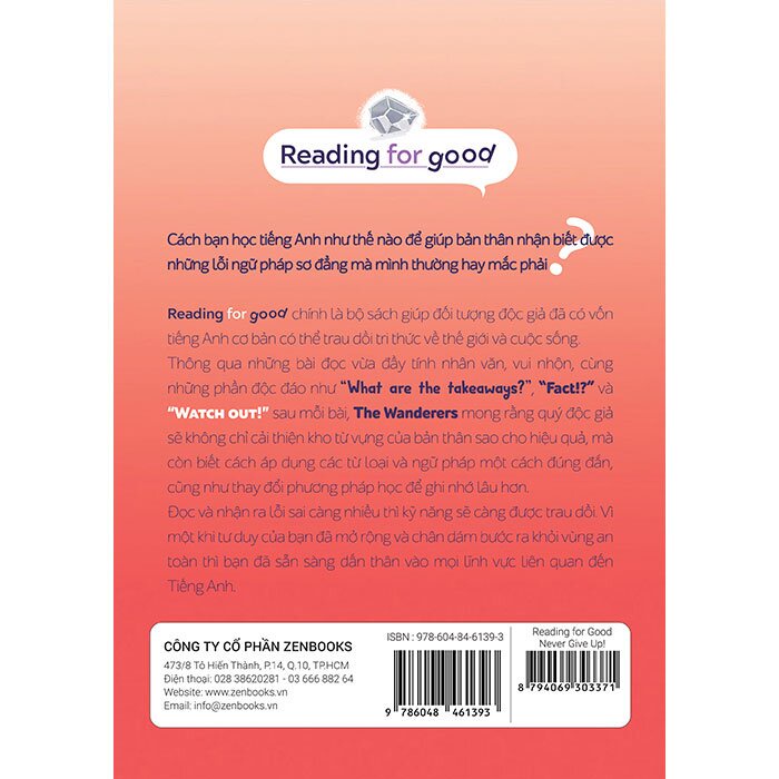 Sách - Reading For Good - Never Give Up!