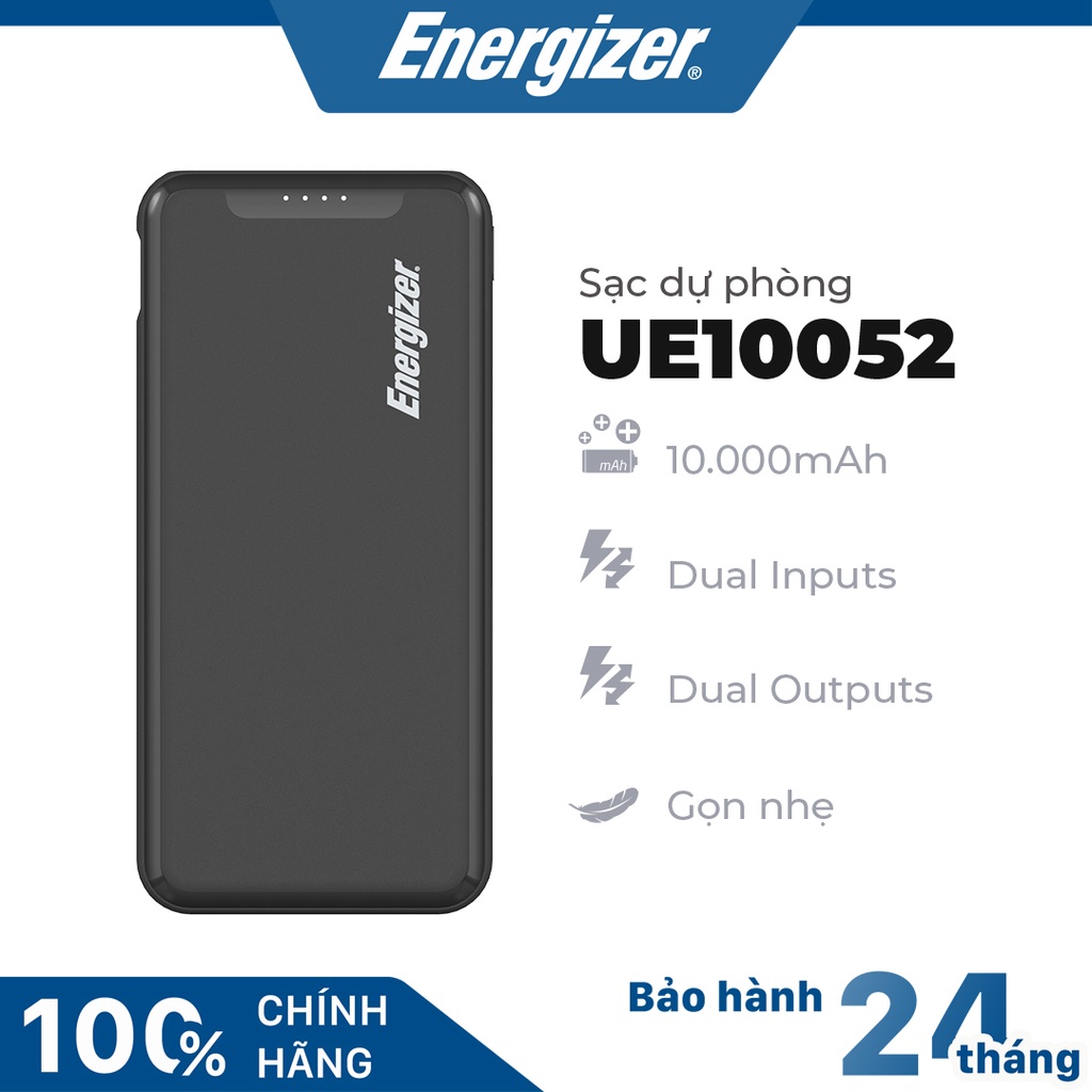 Pin sạc dự phòng Energizer 10000mAh /3.7V Li-Polymer – UE10053/