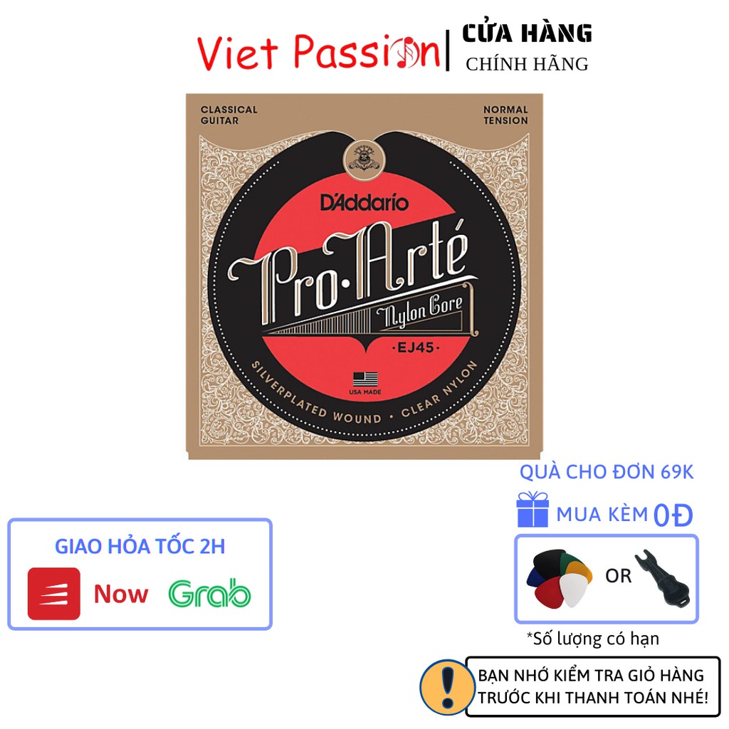 Dây đàn Guitar Classic D'addario EJ27N Normal dây đàn guitar cổ điển nylon chất lượng Viet Passion