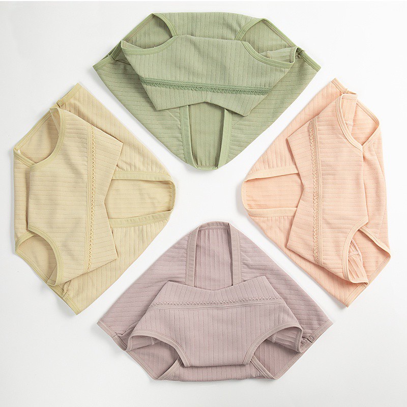 Quần lót cotton lụa eo thấp thoáng khí dưới bụng cho phụ nữ mang thai