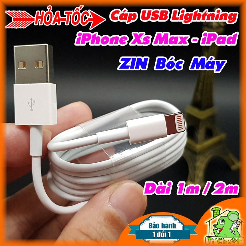 Cáp Sạc USB dài 1m/2m IP7/8/XS Max/XR-tablet táo 4/Air/Mini 5/Pro 9.7/10.5
