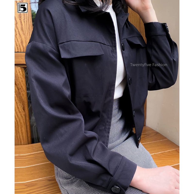 Áo khoác bo nhún sườn gấu, túi chờm, tay chờm Twentyfive TK15