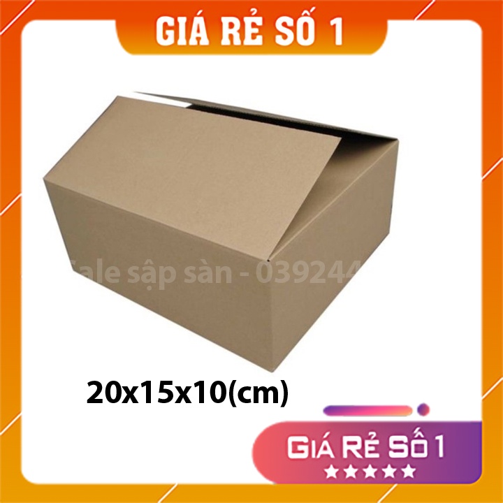 Hộp carton bao bì kích thước 20x15x10(cm), thùng giấy cod gói hàng, bìa cứng đóng hàng nắp đậy giá rẻ