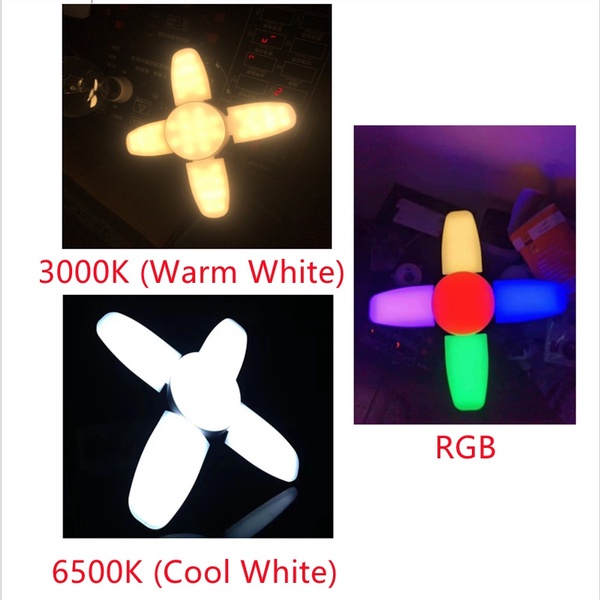 Bóng đèn LED 28W E27 Bóng đèn quạt gấp AC 110V 220V Đèn LED nhỏ có thể gập lại Đèn UFO 360 độ Đèn LED 85-265V Đèn chiếu điểm