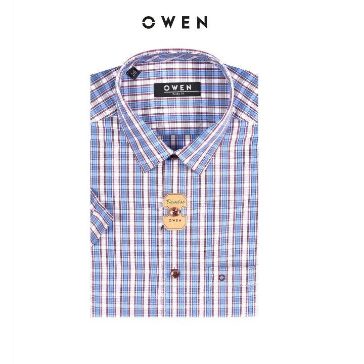OWEN - Áo sơ mi ngắn tay Owen chất sợi tre kẻ ca rô 22748 | BigBuy360 - bigbuy360.vn