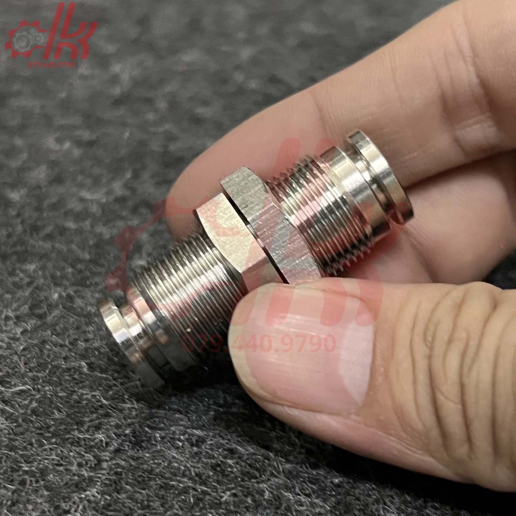 Nối 2 đầu ống khí siết thành inox IPM