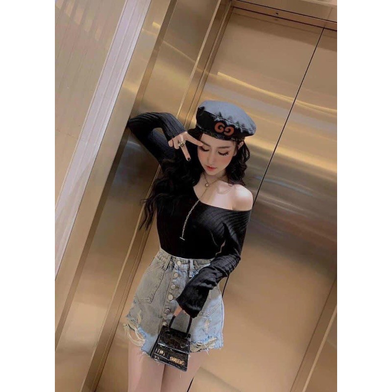 Chân váy jean rách 6 khuy | BigBuy360 - bigbuy360.vn