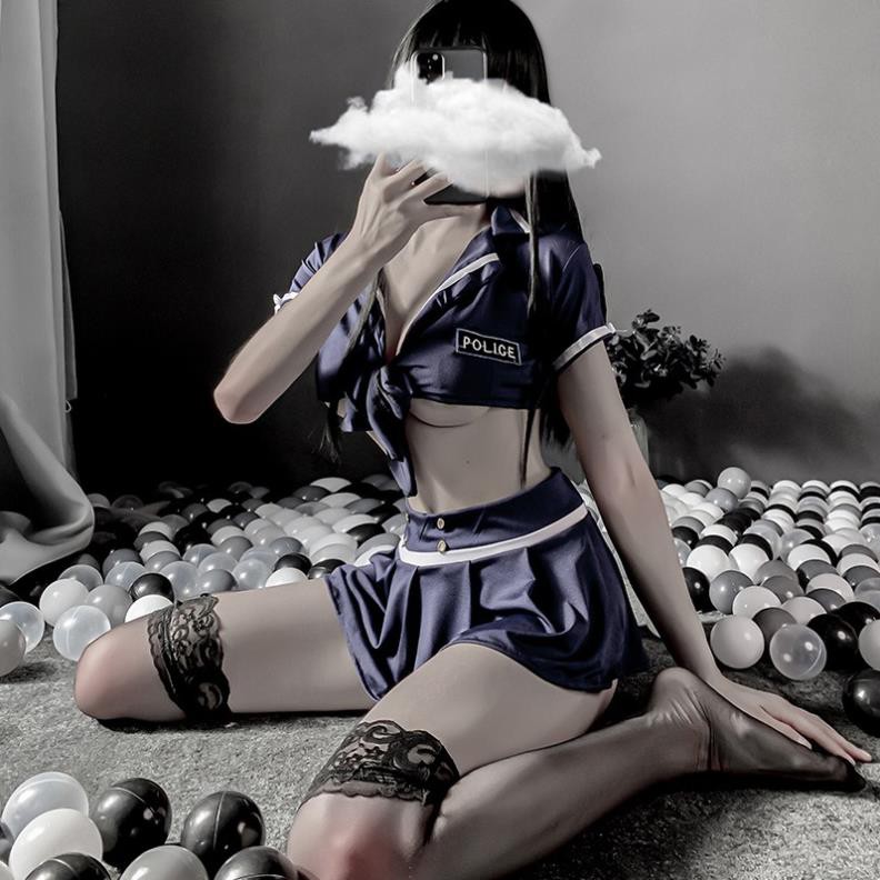 Đồ ngủ sexy cosplay đồng phục nàng cảnh sát váy áo croptop gợi cảm 9400 | BigBuy360 - bigbuy360.vn