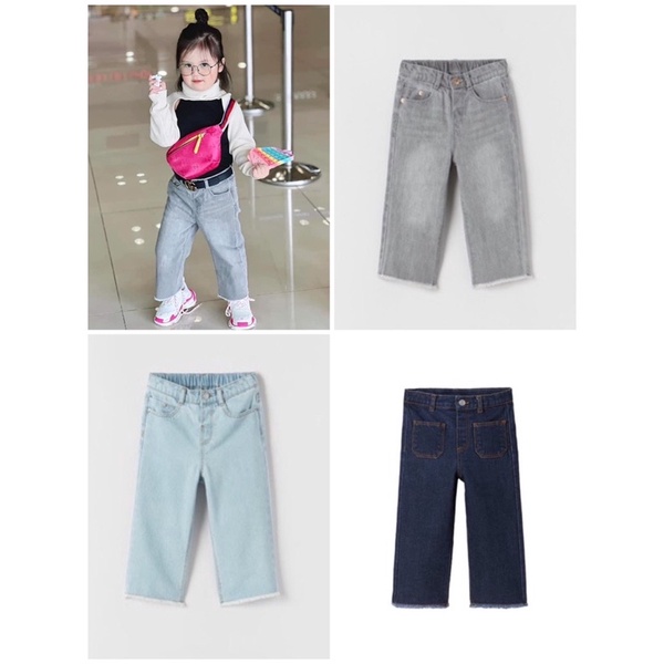 (Zara chính hãng) Quần bò jean ống xuông loe vợt sale unisex
