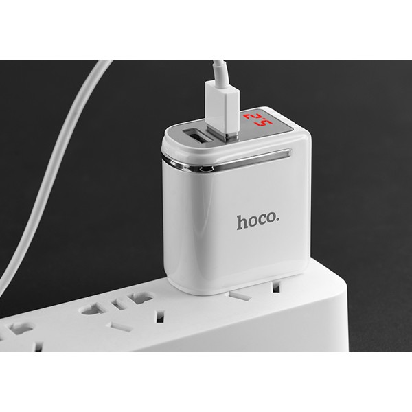 ⚡NowShip⚡ Cốc Sạc Nhanh 2.4A Hoco C39 , Báo Led hiển thị nguồn điện, 2 cổng USB - HOCO