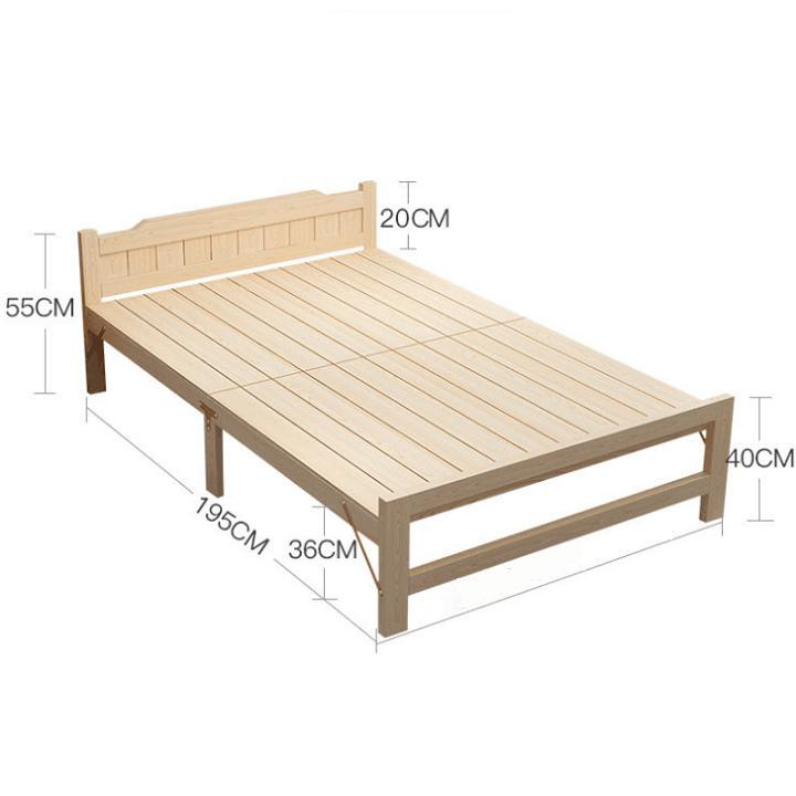 Giường ngủ - Giường ngủ gỗ thông gấp gọn, kích thước 100x195cm, tặng kèm đệm, gối