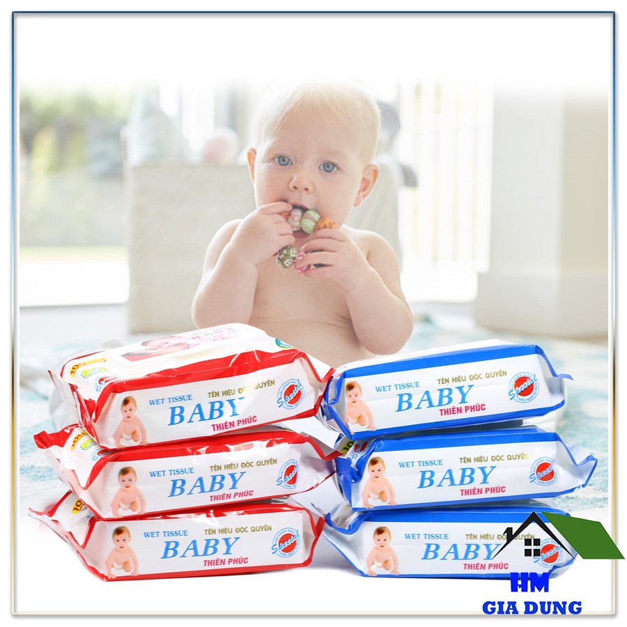 Combo 5 bịch giấy ướt baby thiên phúc 100 miếng GDB106