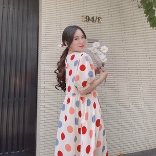 Đầm suông chấm bi