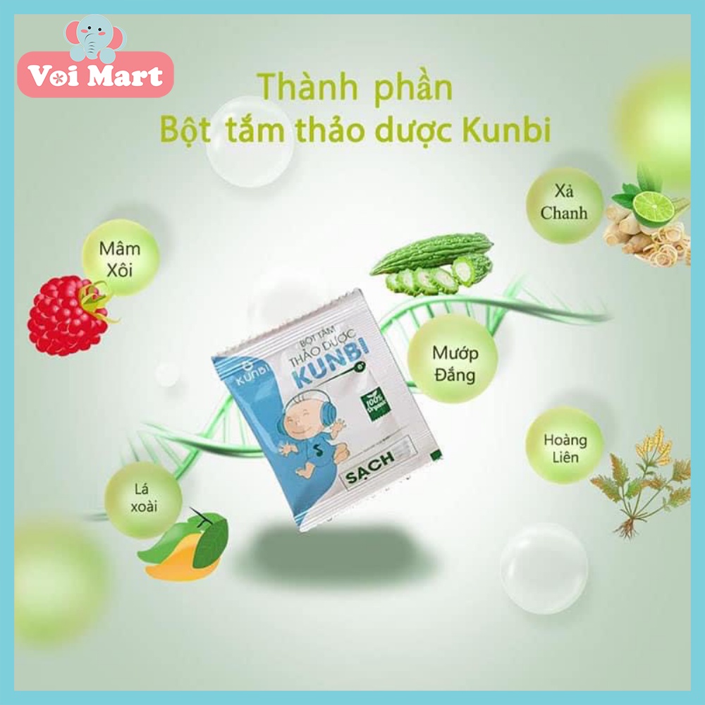 HOTBột Tắm Trẻ Em Thảo Dược Kunbi Ngừa Rôm Sảy, Hăm Da, Mụn Nhọt