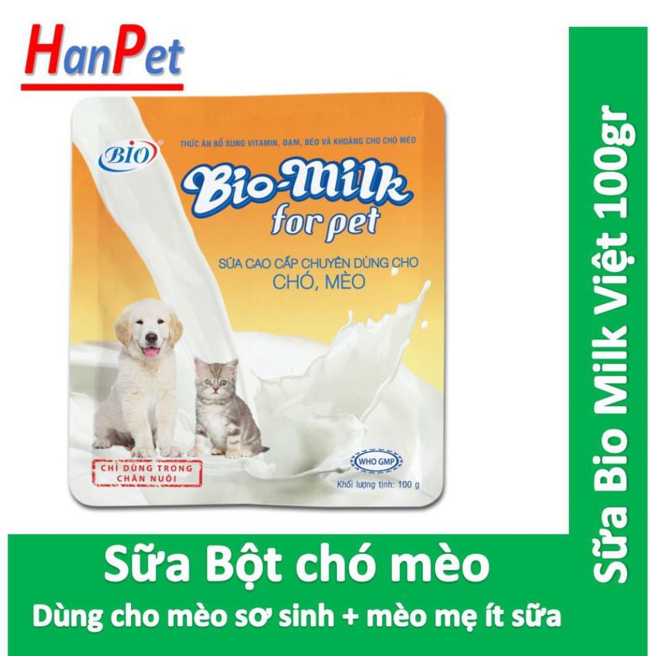 Sữa Cho Chó Mèo (3 loại)  Bio Milk - Sữa bio milk 100g Sữa chua uống Sữa bột dinh dưỡng thú cưng