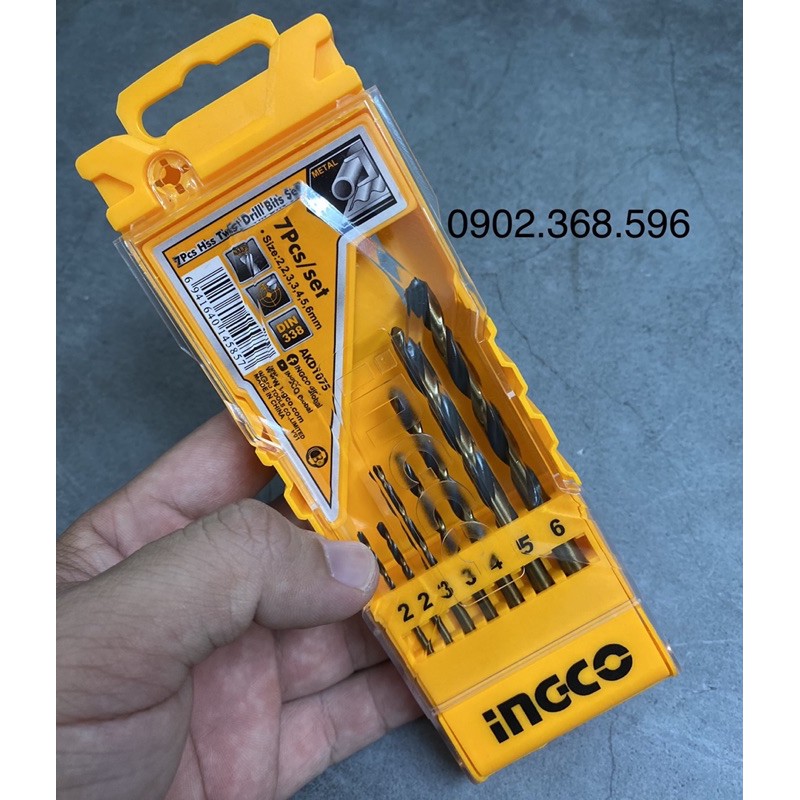 Bộ 7 mũi khoan kim loại INGCO AKD1075