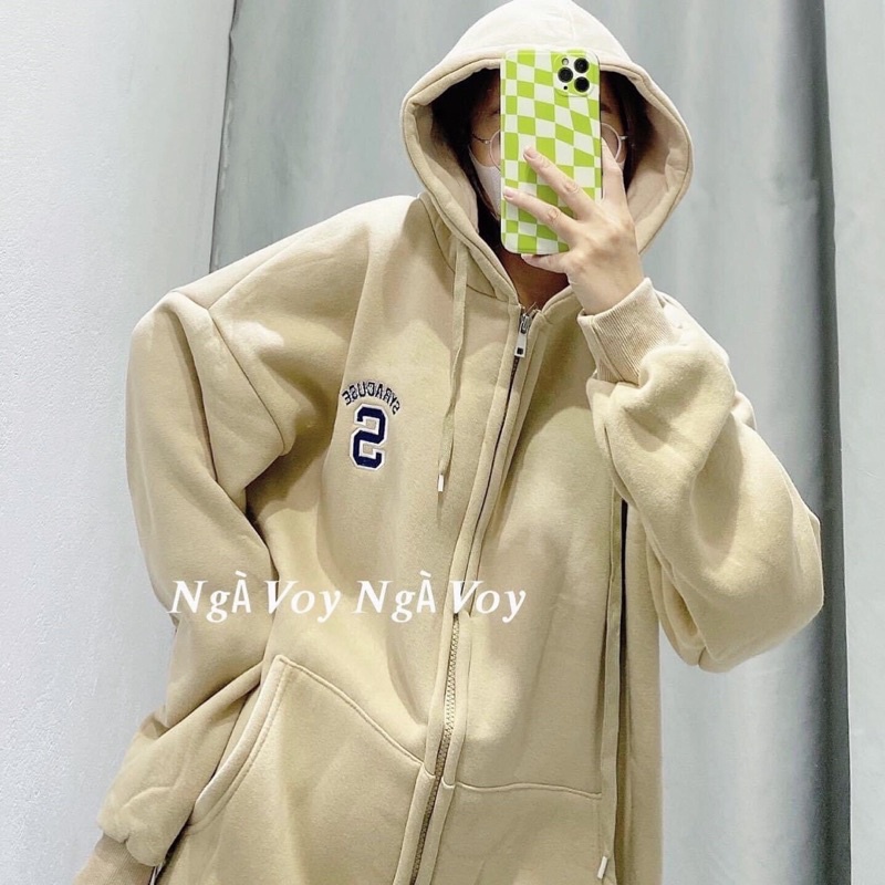 Áo Khoác Nỉ Bông Kéo Khóa Thêu Chữ S | BigBuy360 - bigbuy360.vn