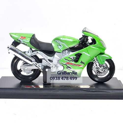MS: 8831 - XE MÔ HÌNH 1:18 MOTO KAWASAKI NINJA ZX12R - MAISTO - XANH LÁ