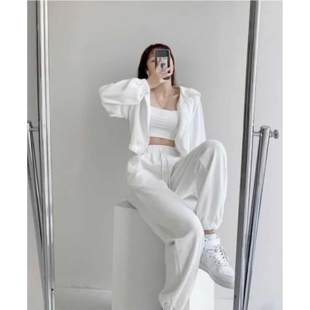 Quần nỉ dáng boom jogger unisex dáng trơn cạp chun chất da cá mềm mịn