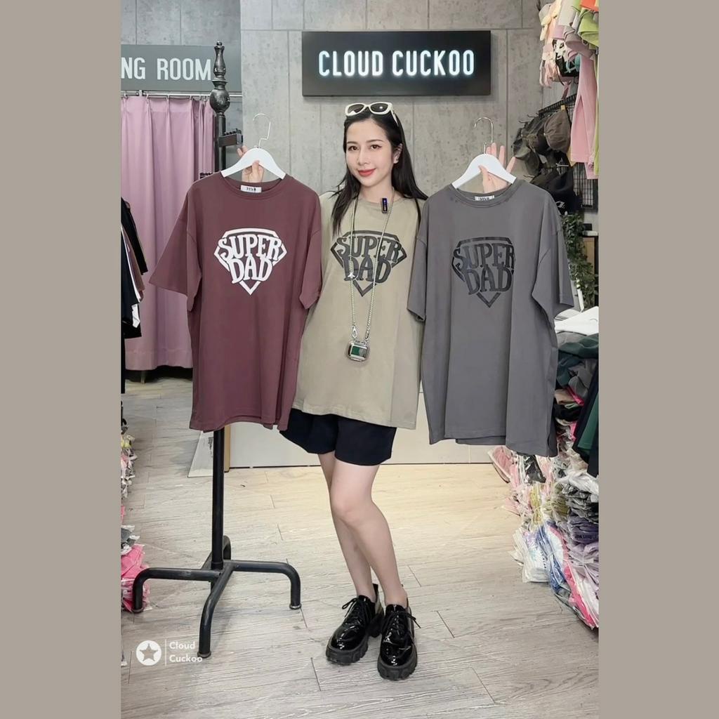 Áo Thun Nữ Dáng Rộng Chất Cotton Mềm Thông Thoáng In Chữ Super Dad - Mã số: 20699