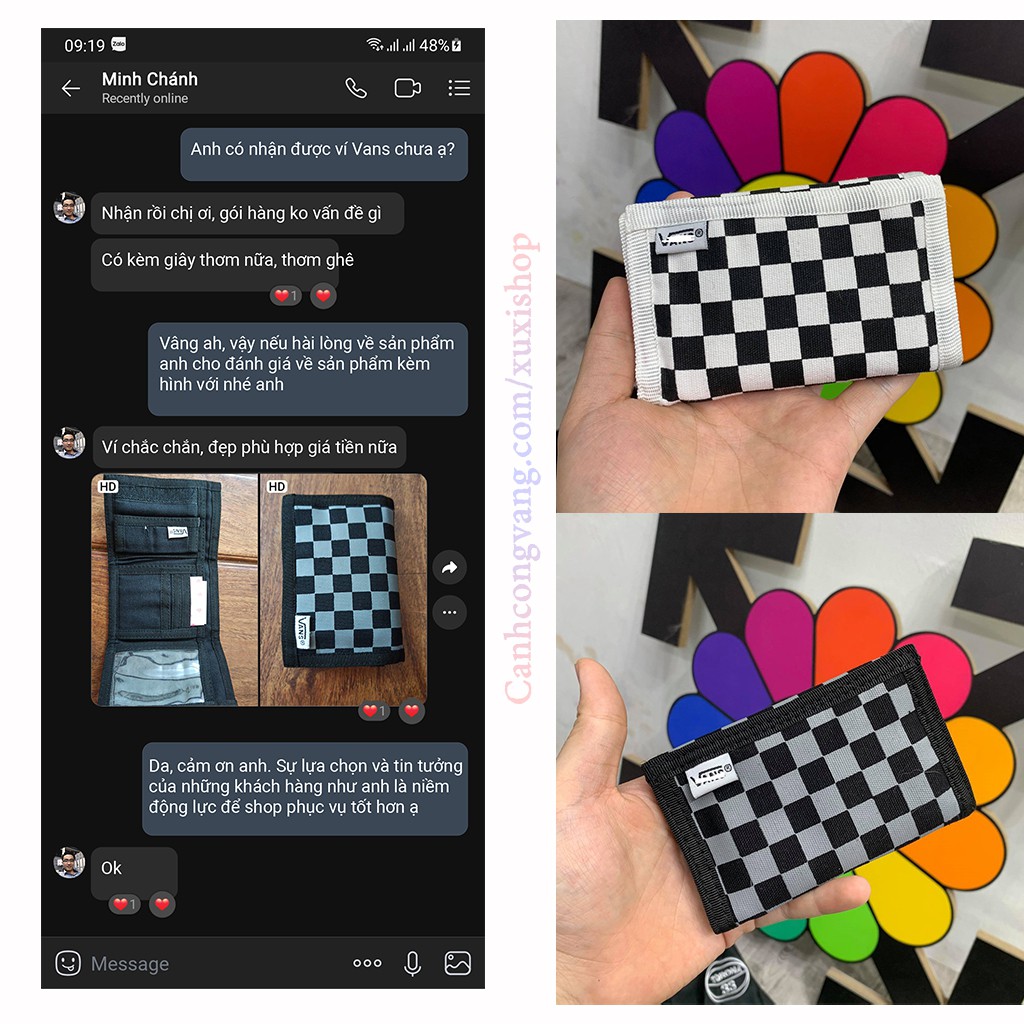 Ví Vải XUXI - Ví Vans Caro Vải Bố In nhiệt Form Đứng Cao Cấp Kiểu Dáng Trẻ Trung Dành Cho Nam Nữ XUVD030