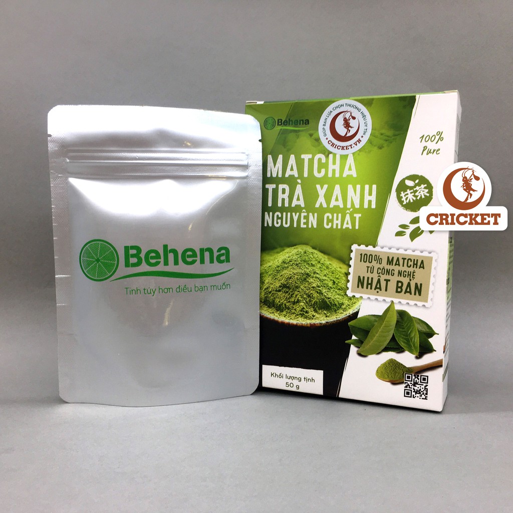 Bột Matcha Trà Xanh Behena - Hộp 50g (20 gói x 2.5gr) Được Sấy Lạnh Nguyên Chất đắp mặt làm đẹp da, trắng da | BigBuy360 - bigbuy360.vn