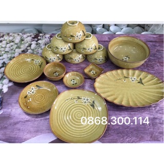 Bộ đồ ăn men Hoàng Thổ Bát Tràng