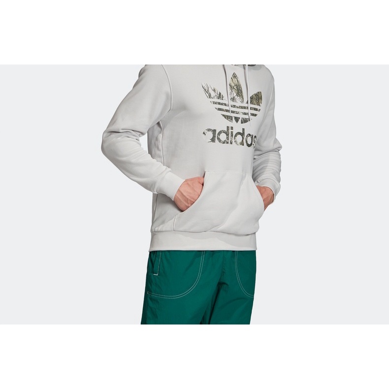 Adidas CAMO BLOCK HDY Men's Sports Casual Hoodie Long Sleeve Grey T-shirts Couple Clothes GD5955