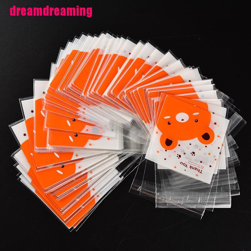 Bộ 100 Túi Nhựa Đựng Bánh Ngọt Kiểu Dáng Dễ Thương