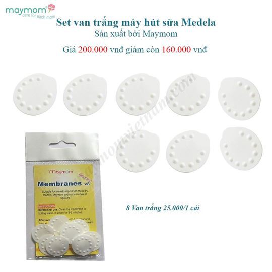 Van trắng máy hút sữa Medela - sản xuất bởi Maymom