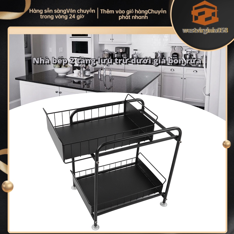 Có thể bán buôn Kệ đựng đồ thiết kế 2 tầng kiểu ngăn kéo cho phòng tắm/ nhà bếp Hàng giao ngay