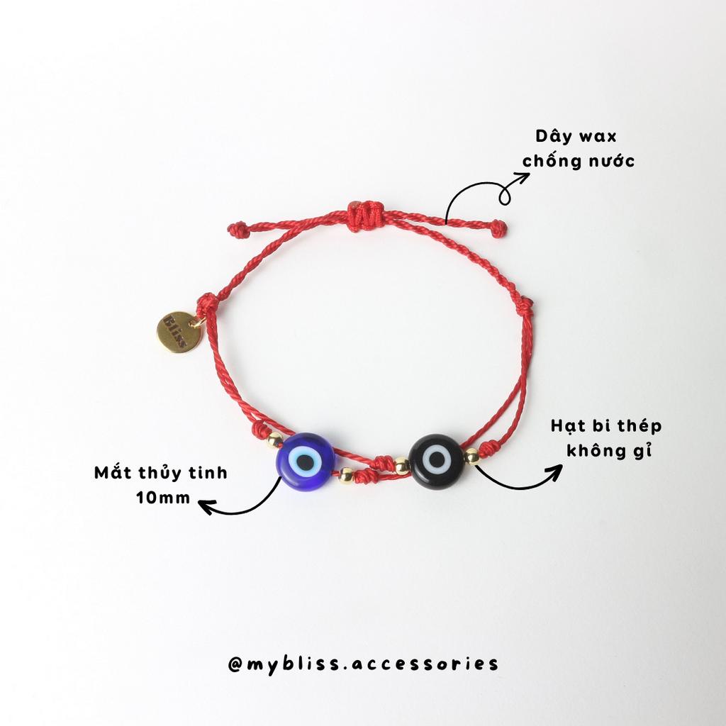 Vòng tay Evil Eye dây wax mix 2 màu Bliss Accessories