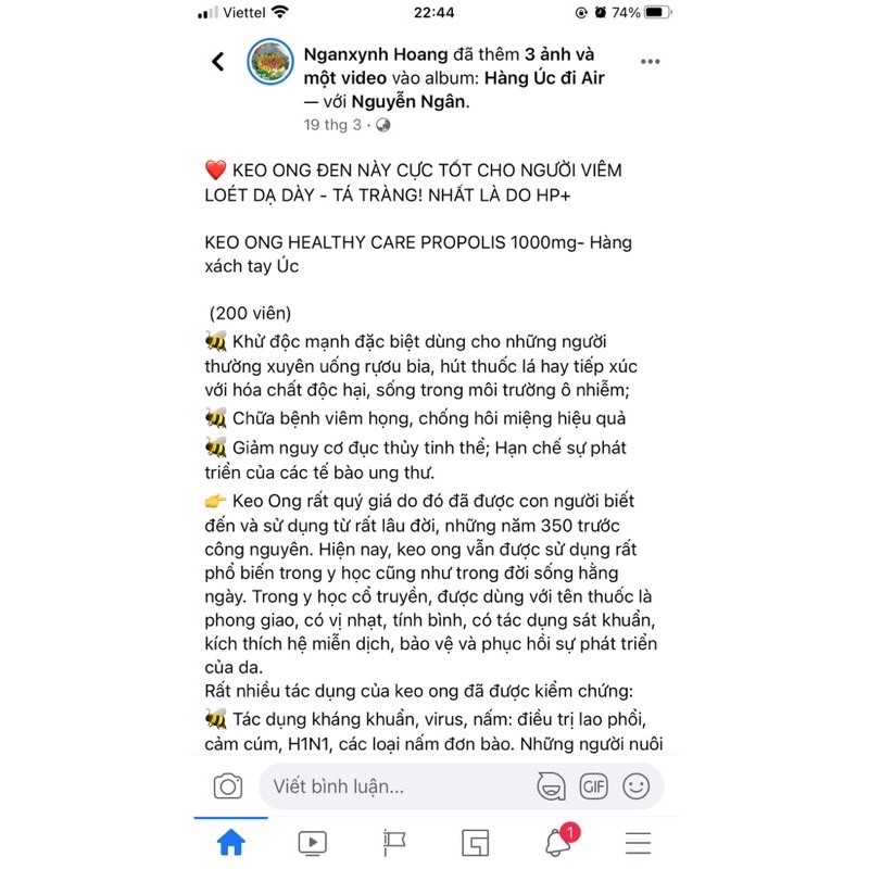 Keo Ong Dạng Viên Healthy Care Propolis 2000mg | Thế Giới Skin Care