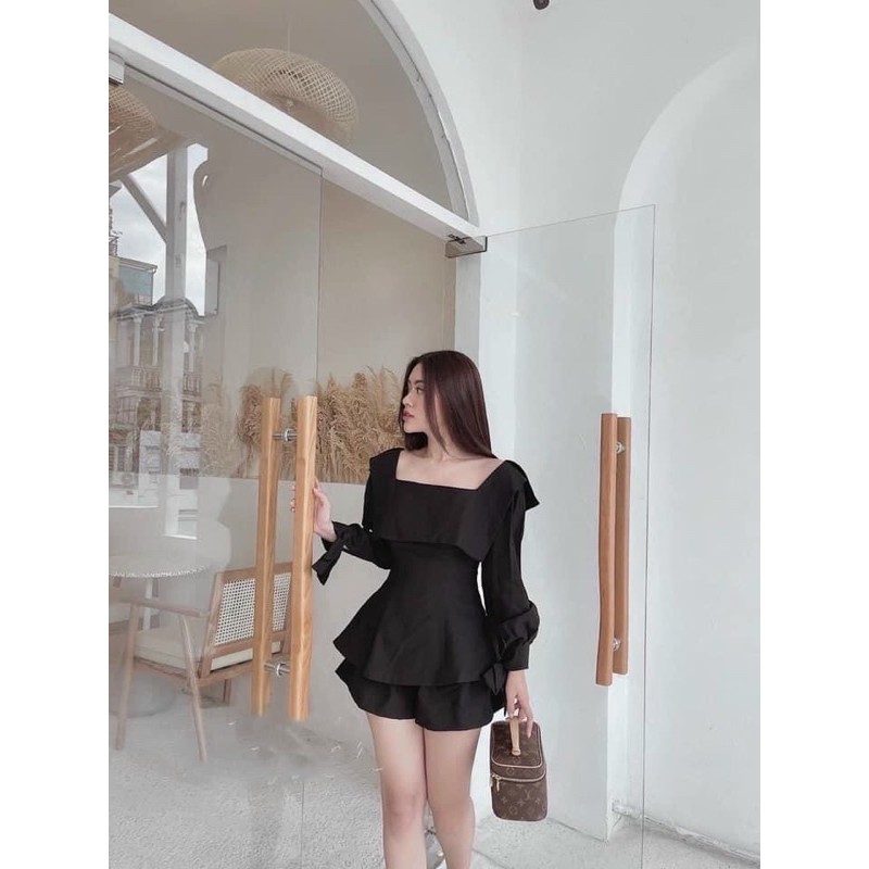 Set bộ áo peplum quần short siêu dễ thương