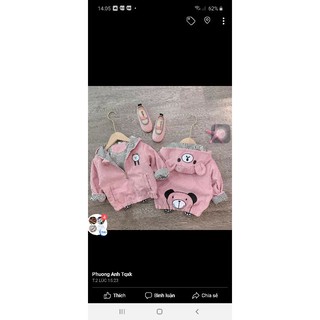 Áo khoác kaki hồng cho bé